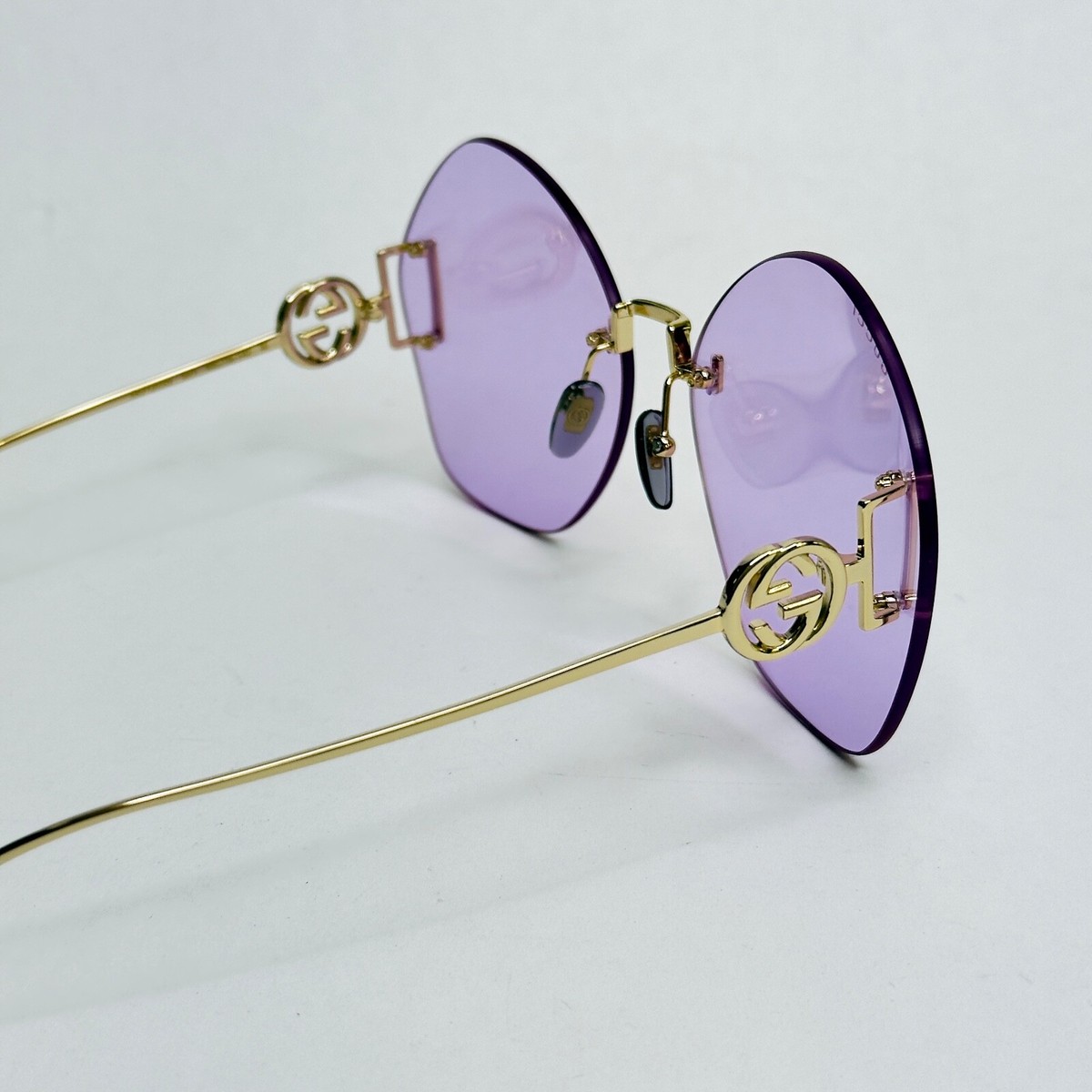 Gucci Sunglasses Full Rim Wellington GG Metal Logo Prescription Purple Gold GG1477S 004 | SHIELD SUNGLASSES – Hall of Frames Company main image 3