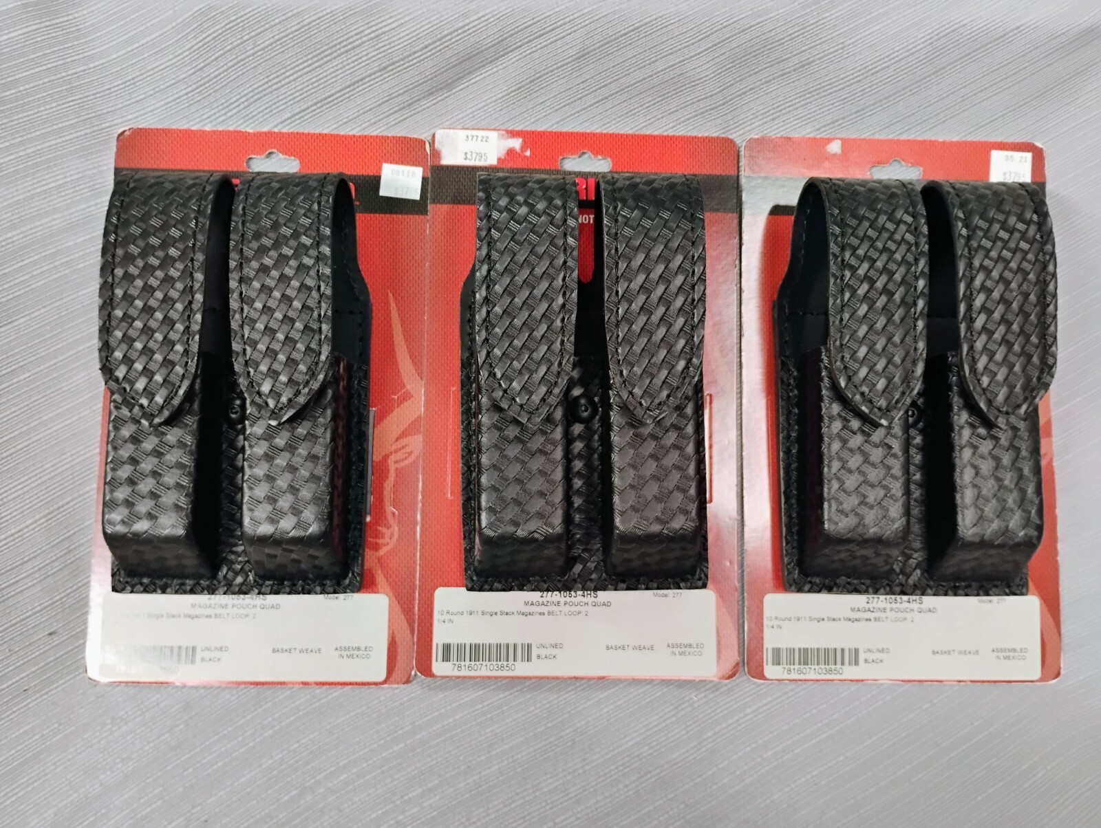 Safariland 277-1053-4HS Black Basketweave Standard 1911 10 rd   4 Mag Holder-image