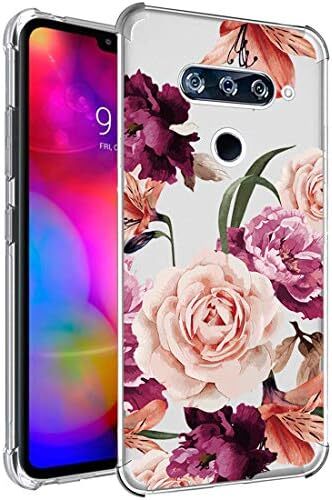 Case for LG V40 ThinQ Case, for LG V40 Case with Flowers, Slim Shockproof Clear
