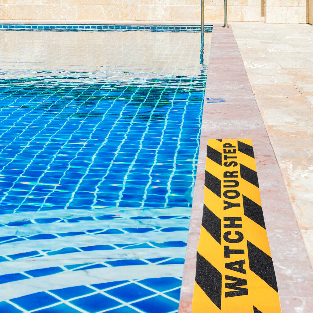 2-Pack Wet Floor Caution Decals - Anti-Slip Stickers For Stairs, Walkways, Slippery Areas