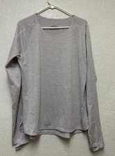 Stio Women’s Crester Base Layer T Shirt Top Light Purple Long Sleeve Crew Sz XL