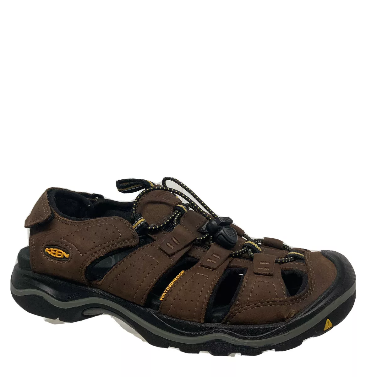 KEEN Rialto USA Leather Sport Hiking Sandals Shoes Brown Black