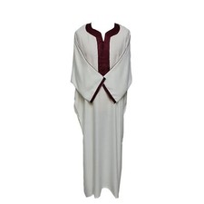 Men's Moroccan Rich Cotton Off White Long Sleeves Thobe Jubba Dishdasha