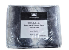 Tache Home Fashion Faux Fur Sherpa Throw - Soft and Warm - 50" x 60"
