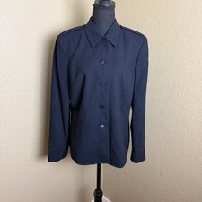 Liz Claiborne Collection 100 Wool Black Blazer Jacket Women s Size 14