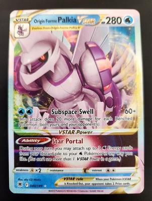 palkia vstar pokemon card value Origin Forme Palkia VSTAR 040/189 Astral Radiance Rainbow Misprint Texture  ERROR