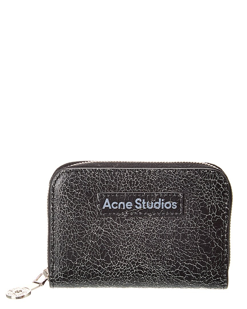 Кожаный футляр для карточек с логотипом Acne Studios Женский черный 48690₽