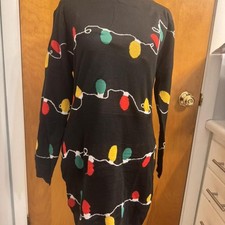 Spadehill Women's Black Christmas Lights sweater dress Size Small