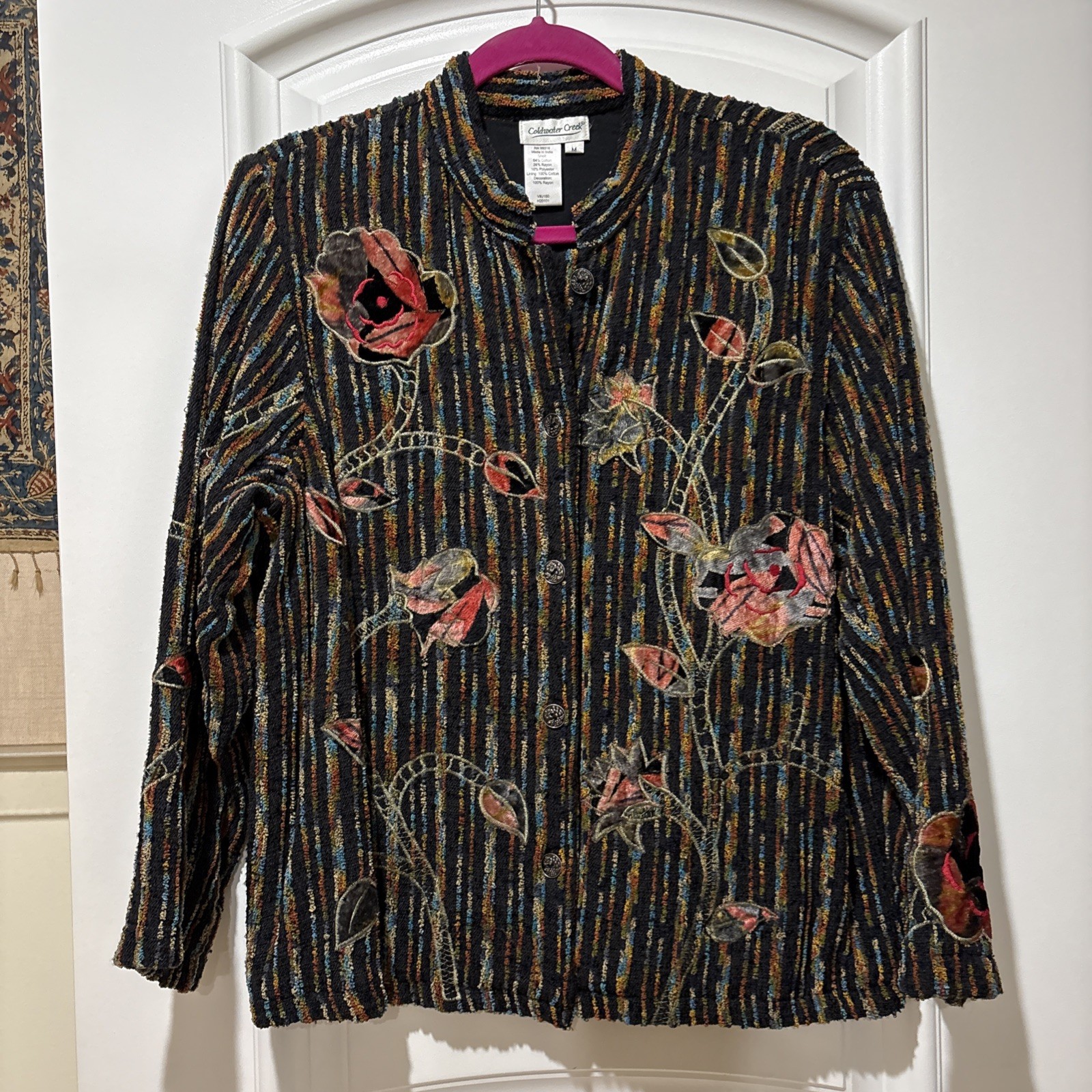 Coldwater Creek Jacket Multicolor Embroidered Boh… - image 7