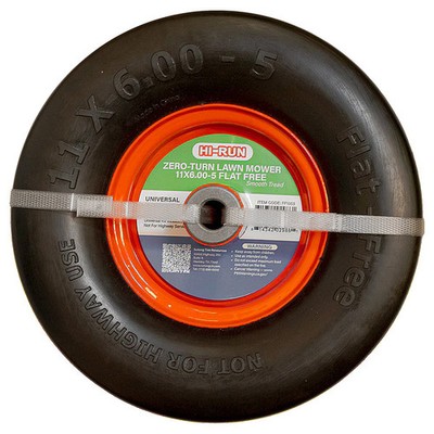 Hi-Run Zero Turn Lawn Mower Tire & Wheel, Flat Free, 11 x 6.00, Smooth Tread,