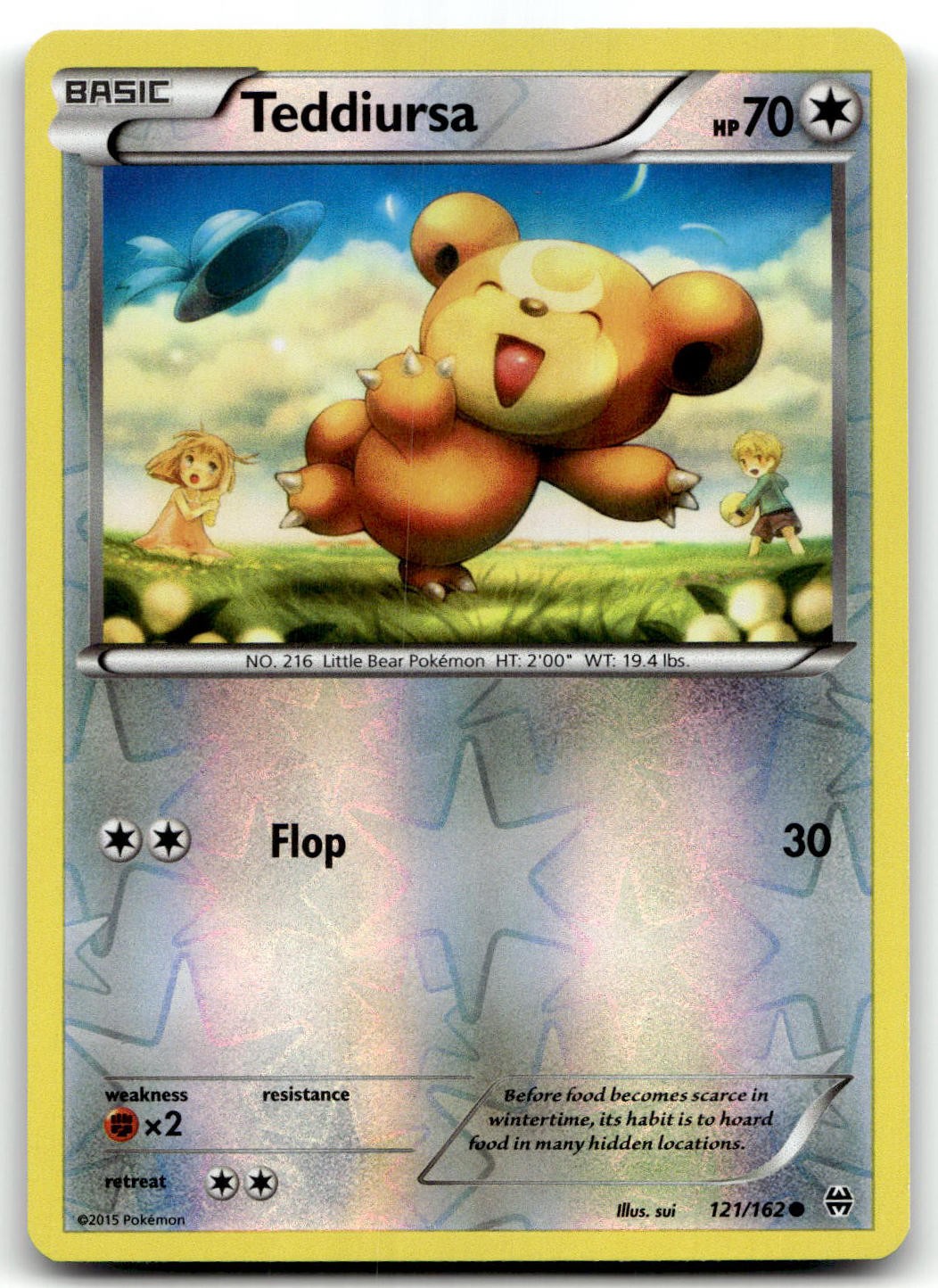 Teddiursa 121/162 XY - BREAKthrough Common Reverse Holo Pokemon TCG NM
