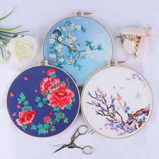 Unfinished DIY Material Cross Stitch Beginners Kits Pre Printed Floral Pattern