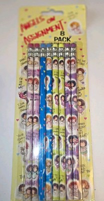 Angels Theme Novelty Pencils 8 Pack Multicolor Hearts Pattern for Girls