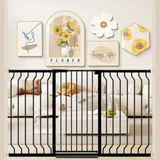 Extra Tall 40.55" Baby Gate 29.92-63.38" Wide Pressure Mounted Pet Gate Black !