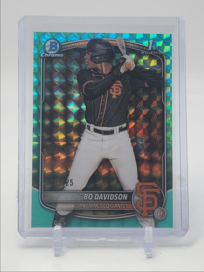 BO DAVIDSON 2025 BOWMAN CHROME 1ST AQUA GEOMETRIC GIANTS /125 Q1702
