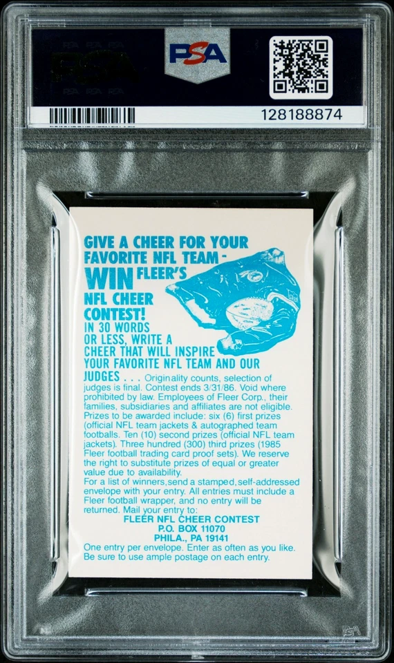 1985 Fleer San Francisco 49ers (HELM) PSA 5 EX (RARE: this is the only PSA card) - Image 2 of 2