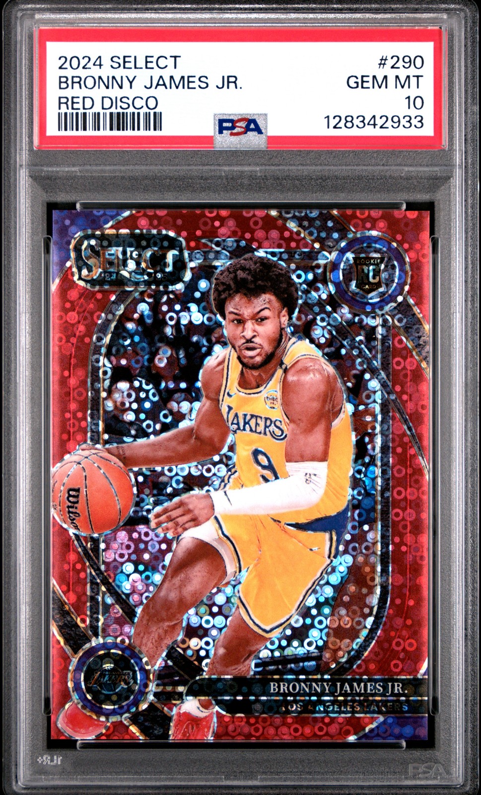 2024 PANINI SELECT RED DISCO #290 BRONNY JAMES JR. ROOKIE RC 6/49 PSA 10