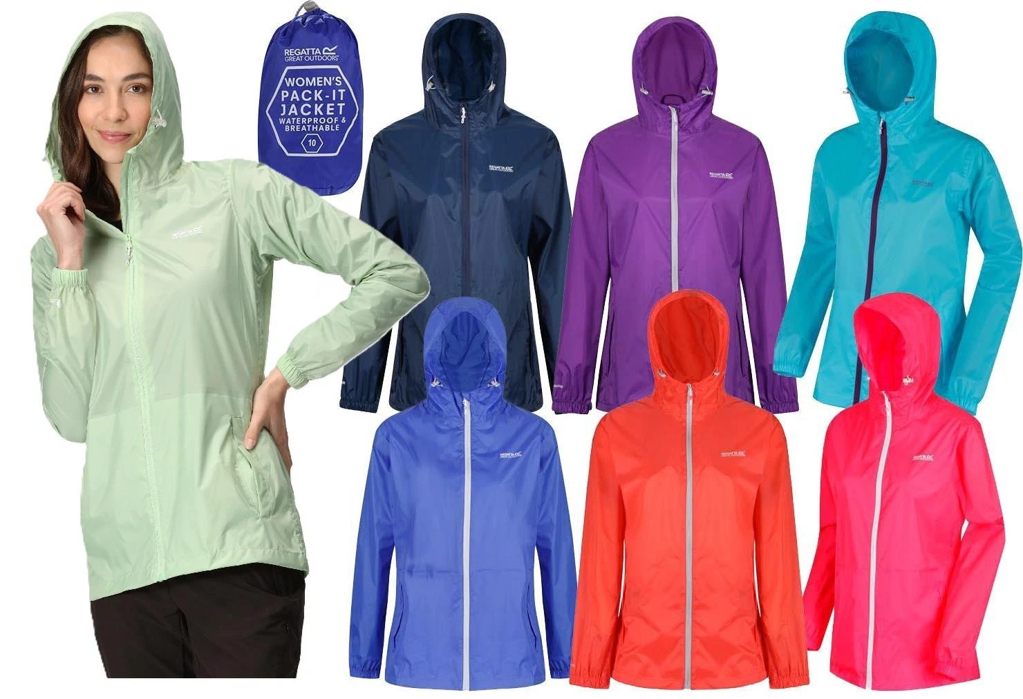 Regatta Womens Ladies Pack It III Waterproof Jacket Packaway Packable Foldable
Opens in a new window