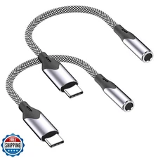 Veetone USB Type C to 3.5mm Headphone Jack Adapter, 2 Pack [MFi Certified] US