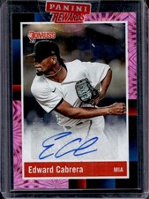 2022 Donruss Edward Cabrera Retro 1988 Signatures Pink Fireworks Auto RC #/199