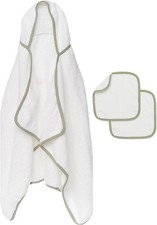 The Hooded Towel Washcloth Set, 100 Organic Cotton, Soft on Sensitive Skin,