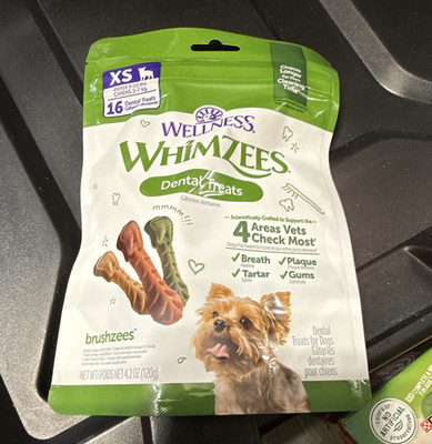 10packs Wellness WHIMZEES Brushzees Adult Dental Treats XS Veggie 16 Ct 5.44 oz