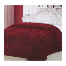 Trapunta Matrimoniale in Pelliccia "Bordeaux" 260 x 260 cm