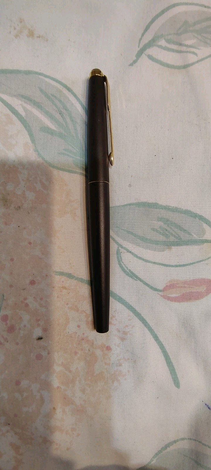 Parker Falcon 50 Brown Metal Fine Point Nib Fountain Pen USA 