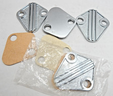 Lot Of 4 Chrome Bbc Fuel Pump Block Off Plate Big Block Chevy Cal Custom Style