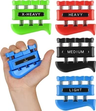 Finger Strengthener - Exerciser for 4 Pack - Blue Black Red Green 