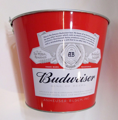 Unused Vintage 2018 Anheuser Busch Budweiser Tin Ice Cube Pail Beer Bucket