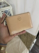 New Tory Burch Britten Shine Zip Card Case Wallet