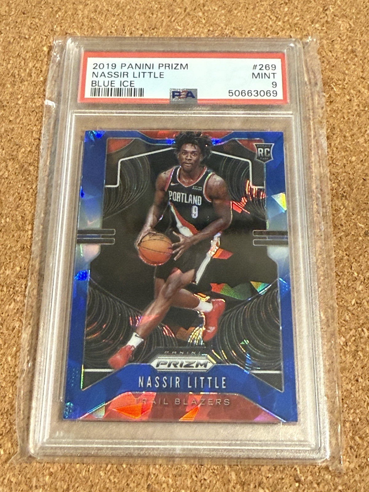 2019-20 Prizm 🏀 Nassir Little Blue Ice Rookie /99 PSA 9 MINT Blazers RC SP