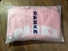 Parke Blush Varsity Mock Neck Fleece Sweatshirt XXL Women Heart Embroidered