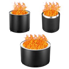 VEVOR Feuerstelle Ø38-71cm Rauchfreie Holzfeuerschale Edelstahl inkl.Schürhaken