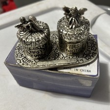 Baby Keepsake Set My First Tooth My First Curl With Tray Pewter Finish New