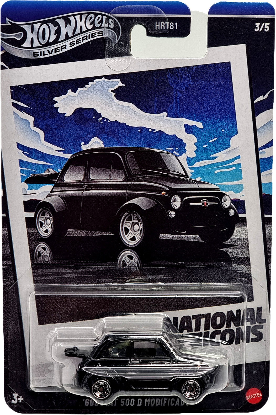 Hot Wheels National Icons Серебряная серия Авто / автомобиль 60 Fiat 500 D Modificado 3/5