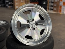 New 17x8 Et25 Oz Aero Classic Mercedes 4 Wheel Silver Polished W124 W210 W201