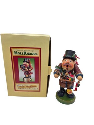 HolzKnoddl German Wood Toy Peddler Incense Smoker Christmas Wooden Figure Toys