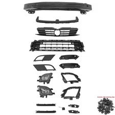 17PC For Jetta 2015-2018 Grille Bumper Reinforcement Support Fog light Bezel Kit