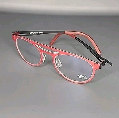 OVVO Optics 3084 Red Anigre / White Oak Handmade Titanium Eyeglasses 49/21/140