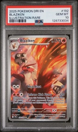 2025 Pokemon Destined Rivals #192 Blaziken PSA 10 Illustration Rare