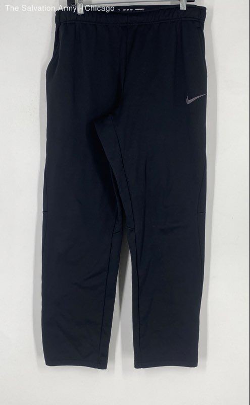 Nike Mens Black Dri-Fit Jogging Wide-Leg Activewear Sweatpants Size Large