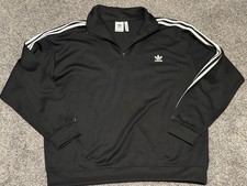Men’s Adidas Quarter Zip Pullover Black/White Size XXL