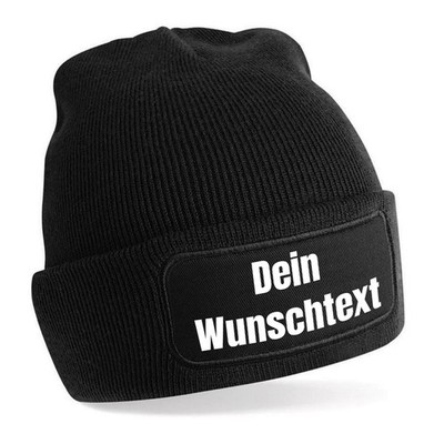 Beanie Mütze mit WUNSCHTEXT PERSONALISIERT   Strickmütze Geschenkidee Unisex