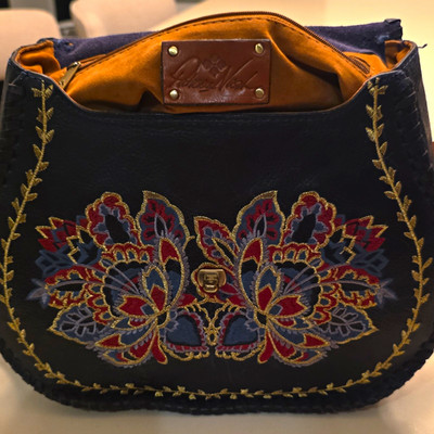 Patricia Nash Arezzo Saddle Bag with Floral Embroidery