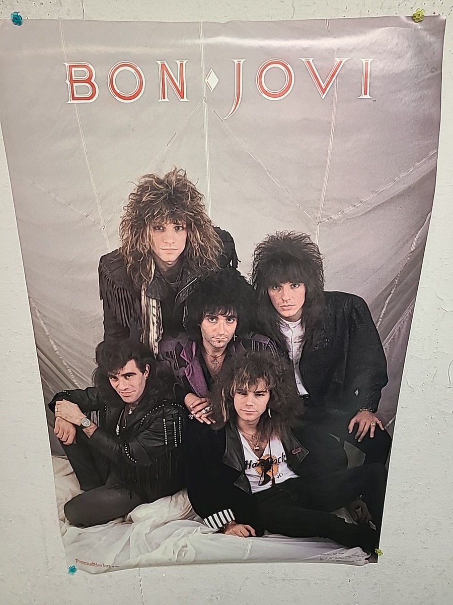 Bon Jovi Vintage Group Poster 22x34 1986 hair glam heavy metal 80s