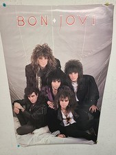 Bon Jovi Vintage Group Poster 22x34 1986 hair glam heavy metal 80s RARE