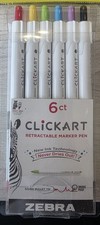 Zebra Click Art 0.6mm Bullet Point Marker Pens 6/Pkg Assorted Col 045888690066