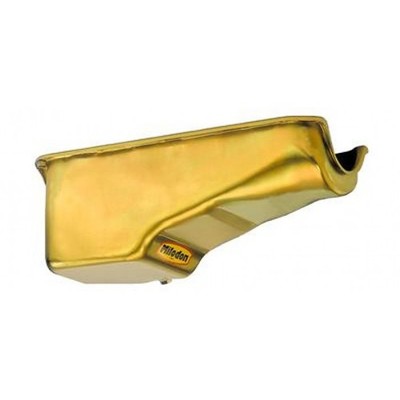 Milodon 30700 Steel  Gold Zinc Plated Stock Replacement Oil Pan For Small